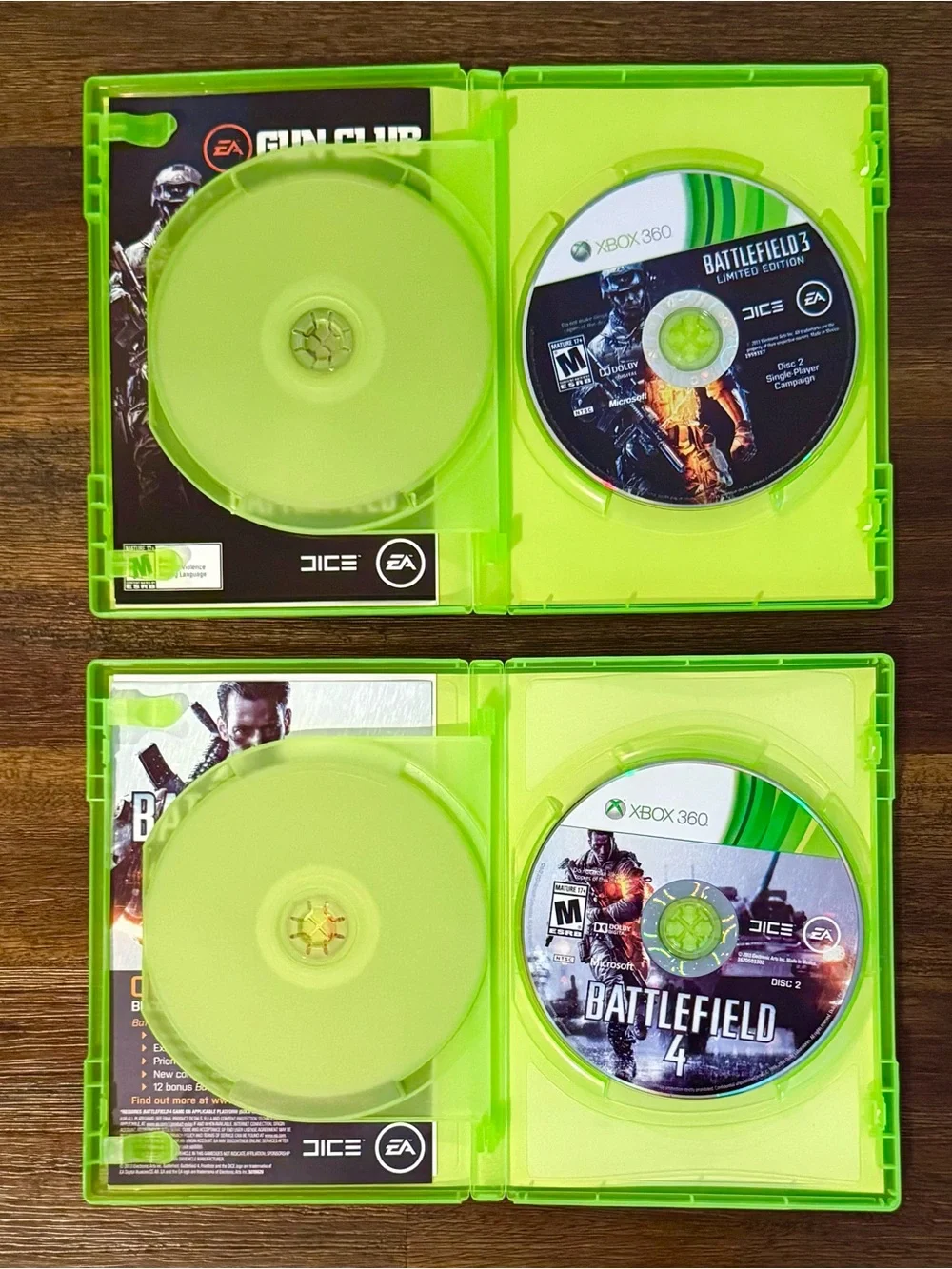 2 GAMES - Battlefield 3 and 4 Limited Bonus DLC RARE XBOX 360 CIB DEAL